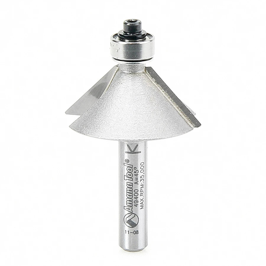 Amana Tool - 49400 - CHAMFER 45 DEGREE 1/4 SHANK