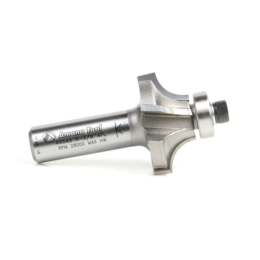 Amana Tool - 49543 - 4FL CORNER ROUND 3/8"R 1/2"SHK