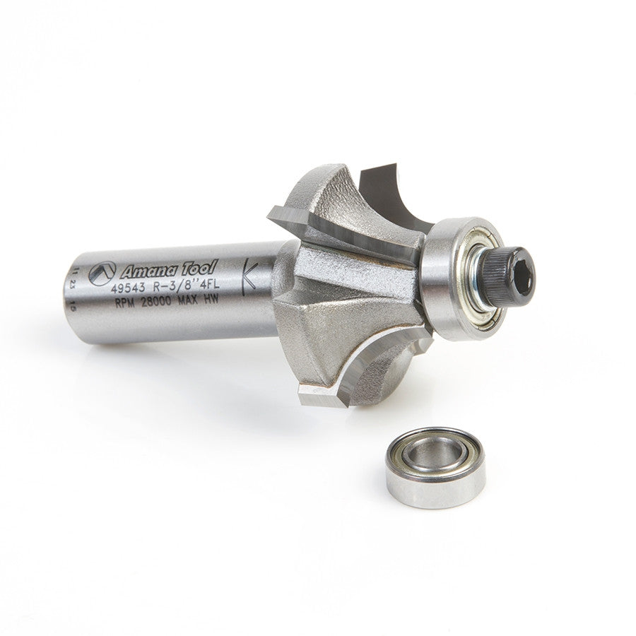Amana Tool - 49543 - 4FL CORNER ROUND 3/8"R 1/2"SHK