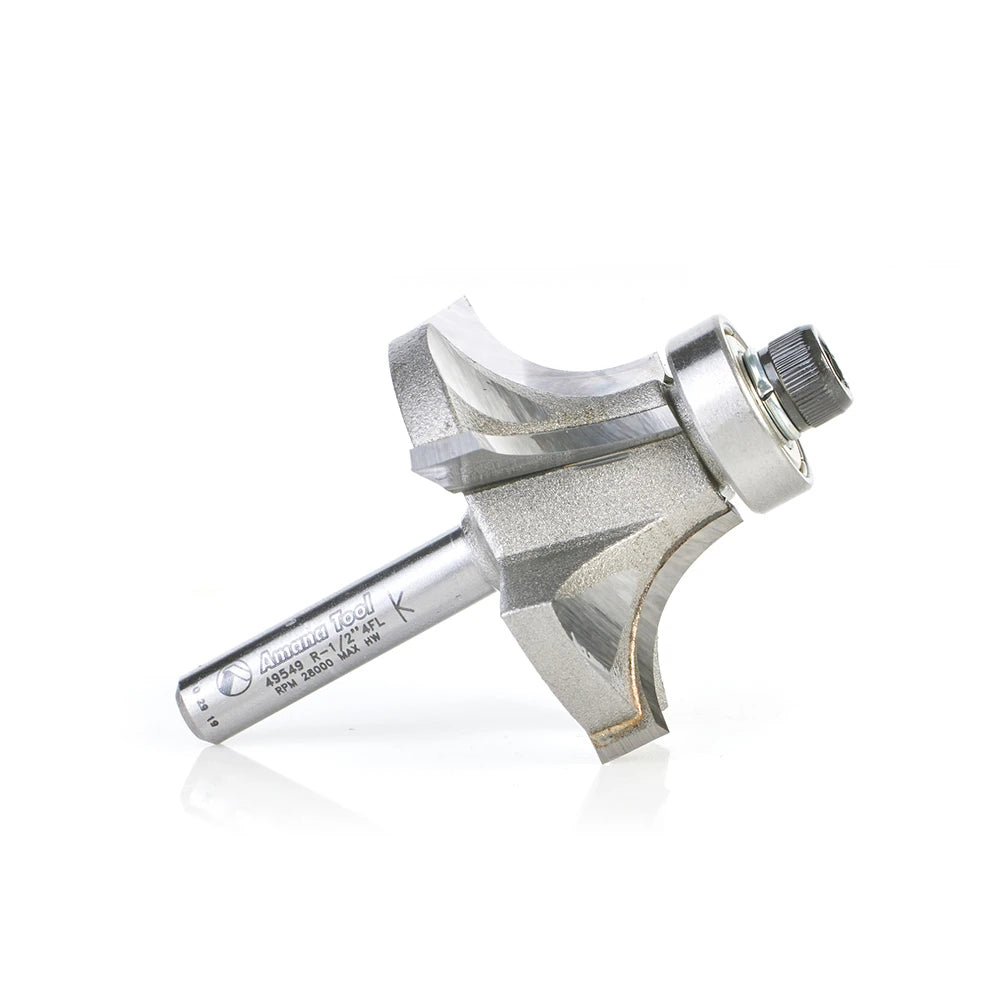 Amana Tool - 49549 - 4FL CORNER ROUND 1/2"R 1/4"SHK
