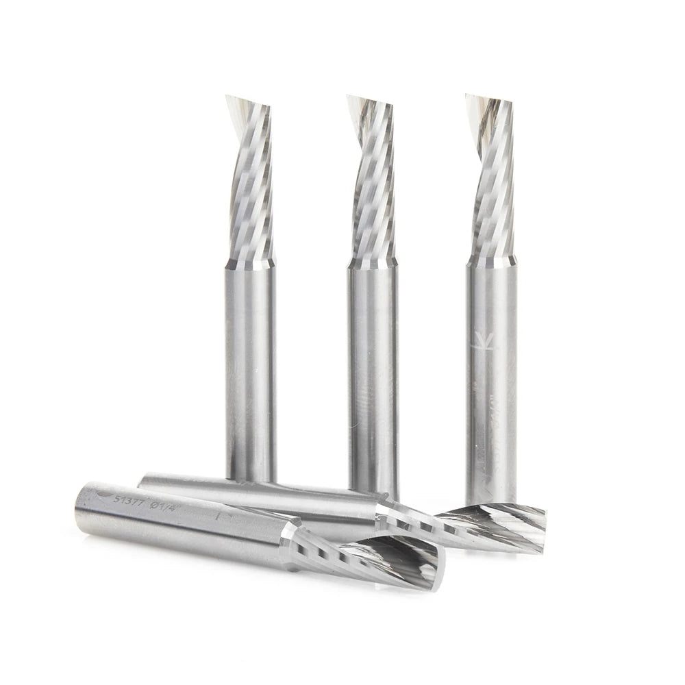 Amana Tool - 51377-5 - 5 PC 1/4"x1/4"SHK SPIRAL ALUM