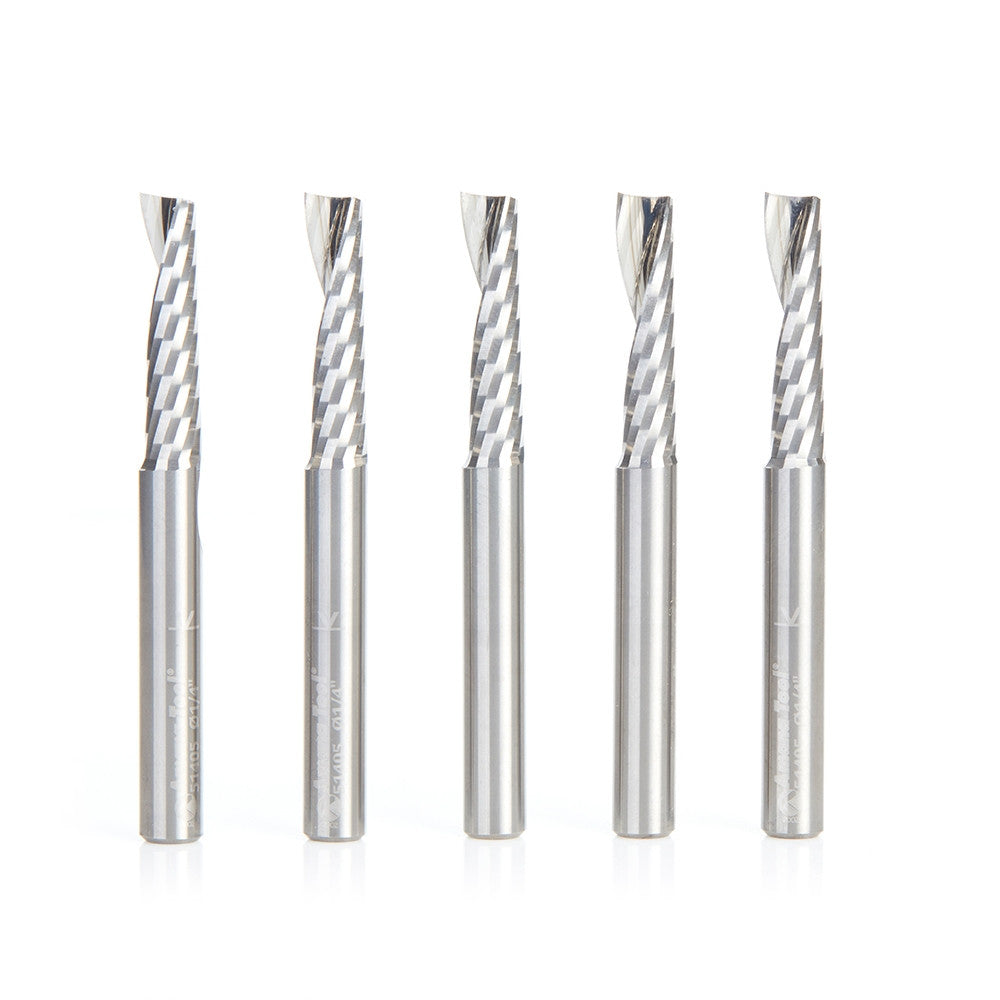 Amana Tool - 51405-5 - 5PC 1/4x1/4"SHK SPIRAL PLASTIC