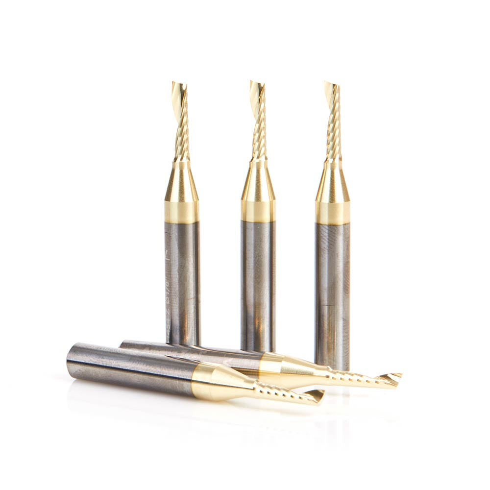 Amana Tool - 51454-Z-5 - 5 PC 1/8"x1/4"SHK SPIRAL ZrN