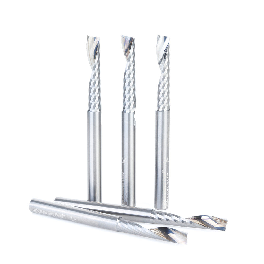 Amana Tool - 51481-5 - 5 PC 1/4"x1/4"SHK SPIRAL ALUM