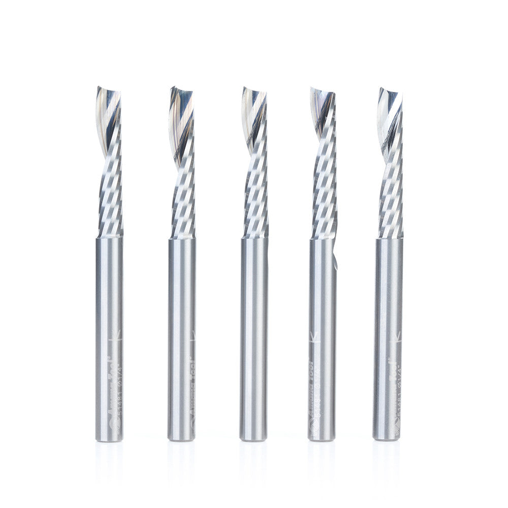 Amana Tool - 51481-5 - 5 PC 1/4"x1/4"SHK SPIRAL ALUM