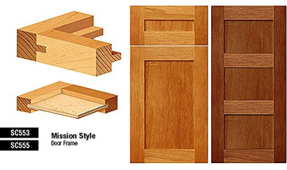 Amana Tool - SC553 2Piece Carbide Tipped 3-Wing Instile & Rail Adjustable Cabinet Door 2-