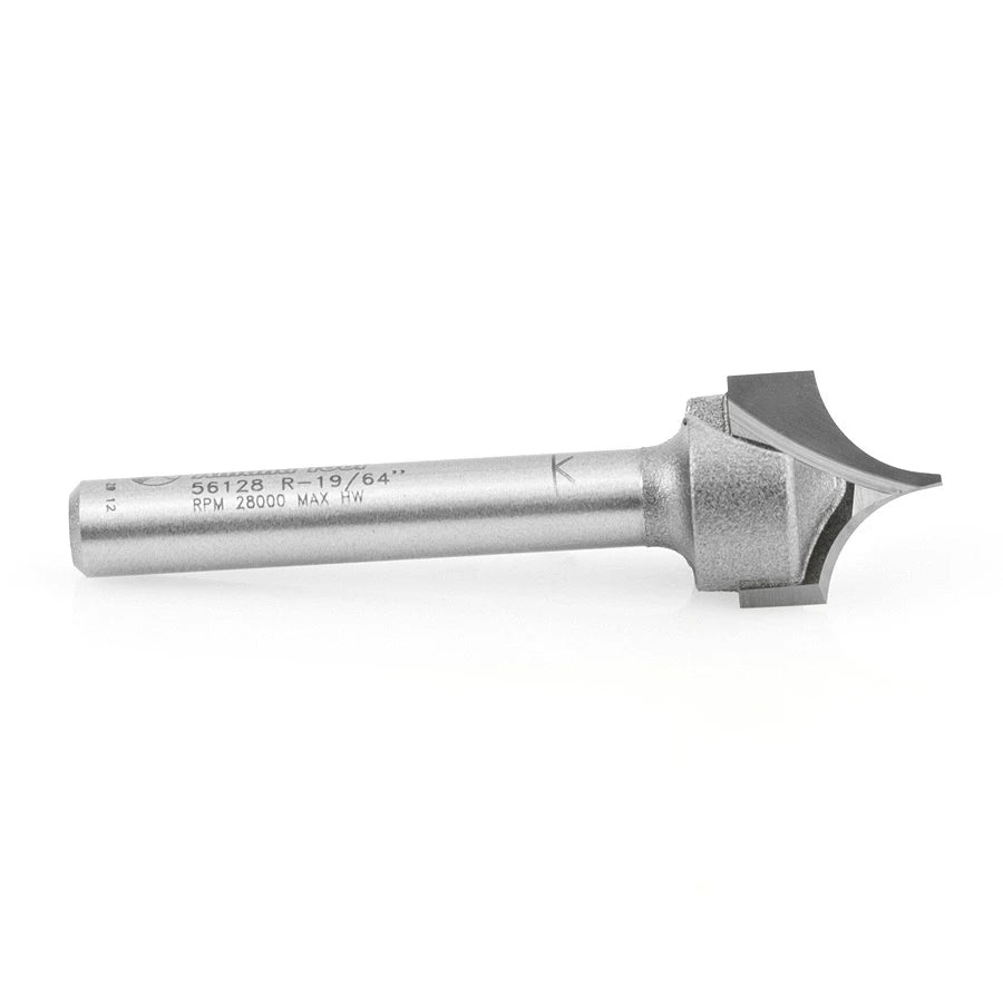 Amana Tool - 56128 - POINT/ROUNDOVER 19/64"Rx1/4"SH
