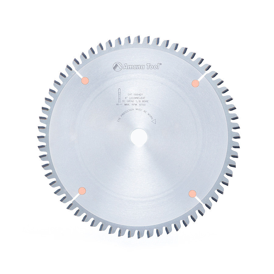 Amana Tool - 586401 - 8"/64T NON FERROUS T.C.G.GRIND