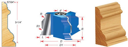 Amana Tool SC668 Carbide Tipped 3-Wing Base Molding