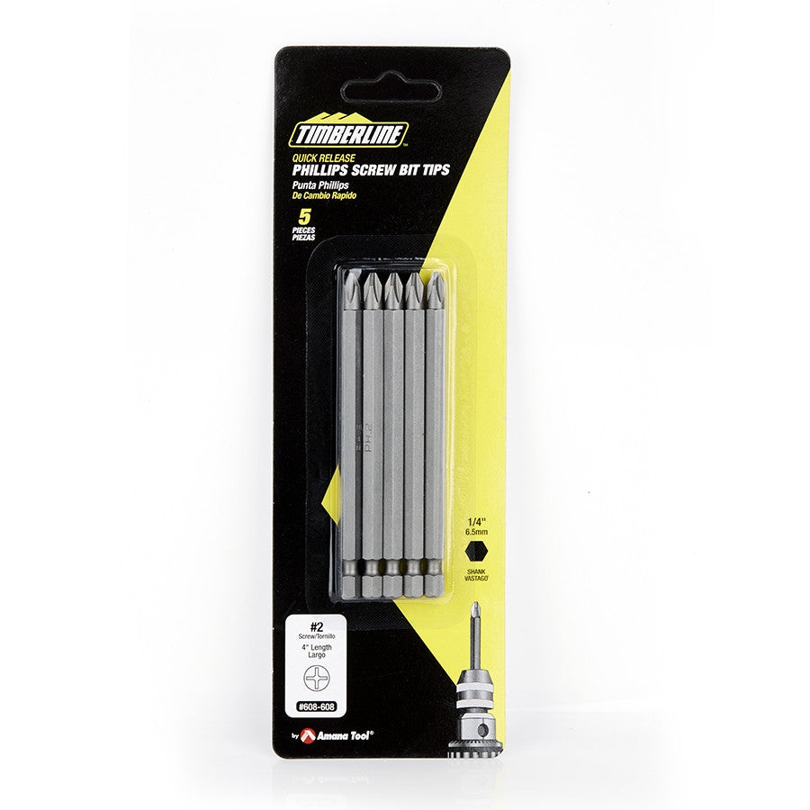 Amana Tool - 608-608 - 5 PS NO 2 PHILLIPS TIP 4" LONG