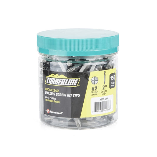 Amana Tool - 608-633 - 150 PC/JAR #2X2" PHILLIPS TIPS