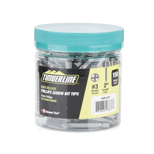 Amana Tool - 608-637 - 150 PC/JAR #3X2" PHILLIPS TIPS