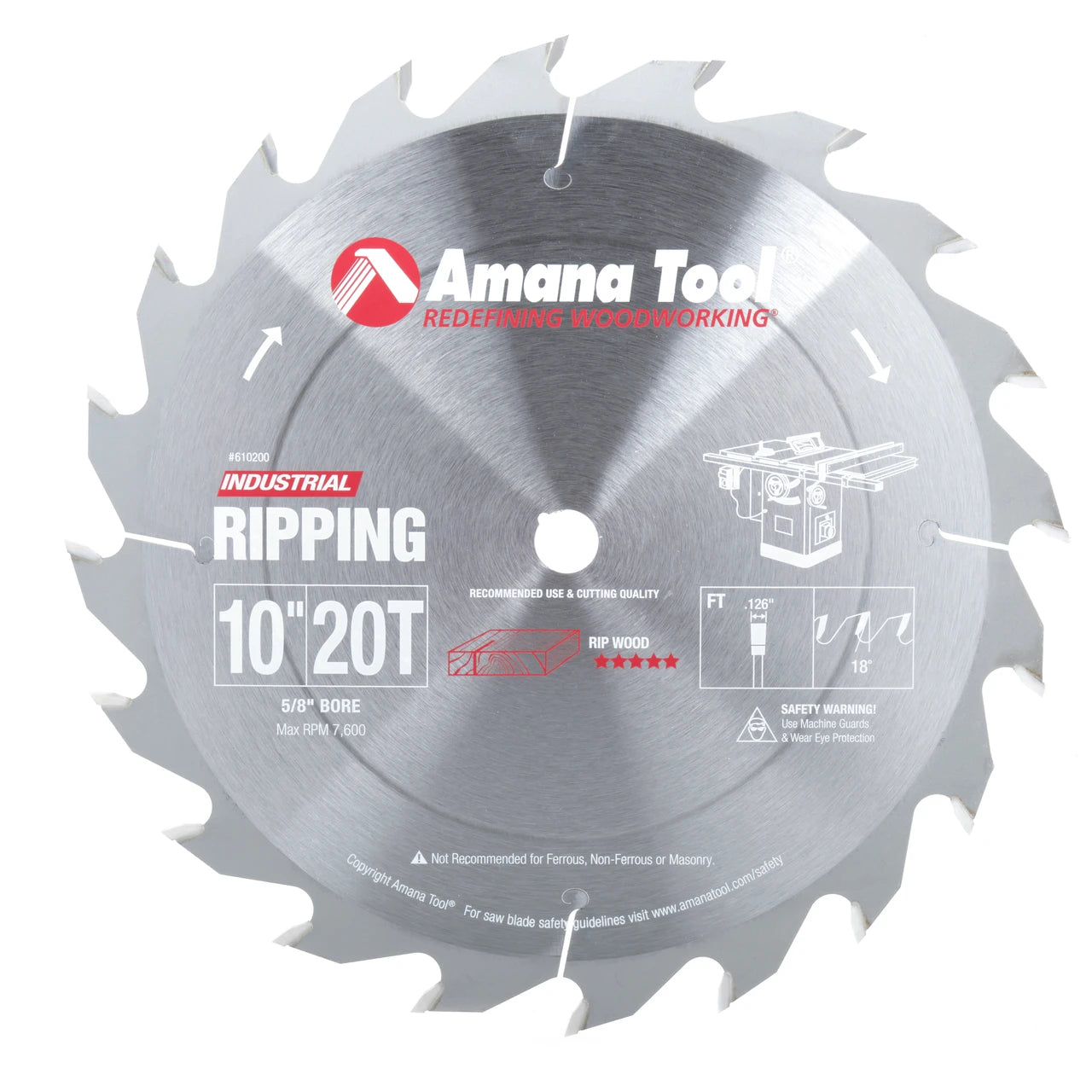 Amana Tool - 610200 - 10"/20T RIPPING STRAIGHT GRIND