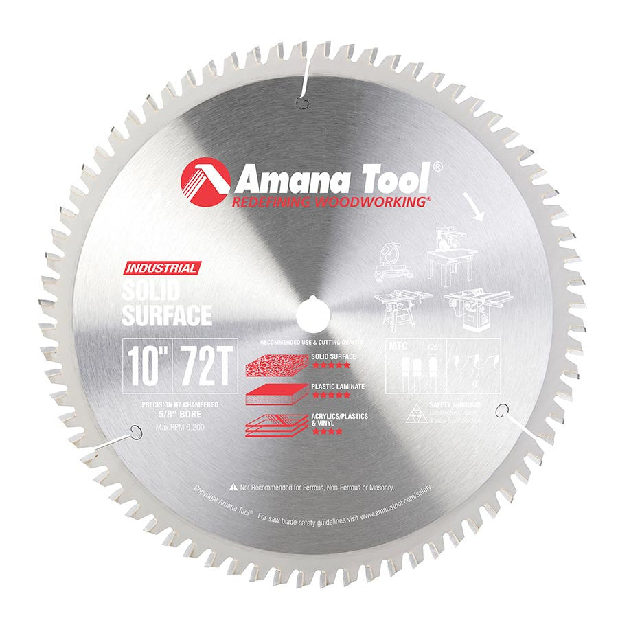 Amana Tool - 610721 - 10"/72T M-TCG SOLID SURFACE