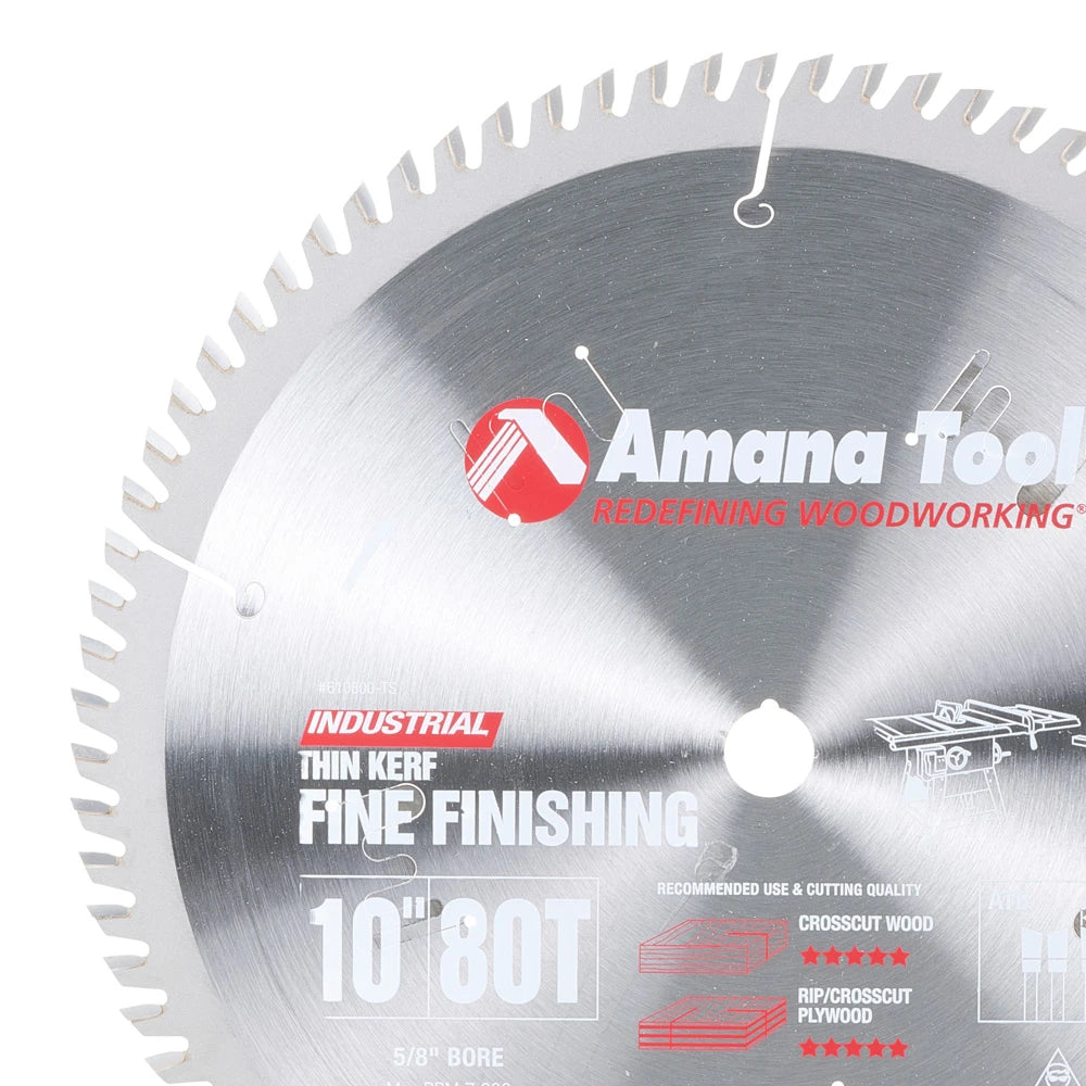 Amana Tool - 610800-TS - 10"/80T THIN KERF A.T.B. GRIND