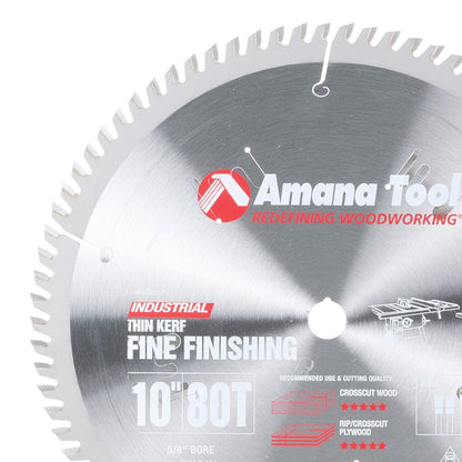 Amana Tool - 610800-TS - 10"/80T THIN KERF A.T.B. GRIND