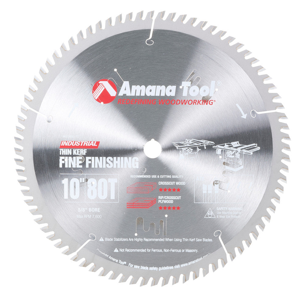 Amana Tool - 610800-TS - 10"/80T THIN KERF A.T.B. GRIND