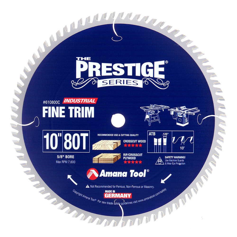 Amana Tool - 610800C - 10"/80T TRIM SAW A.T.B. GRIND