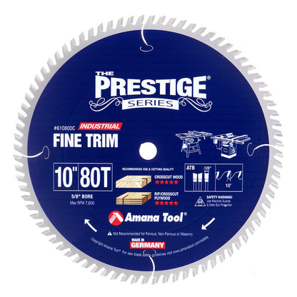 Amana Tool - 610800C - 10"/80T TRIM SAW A.T.B. GRIND