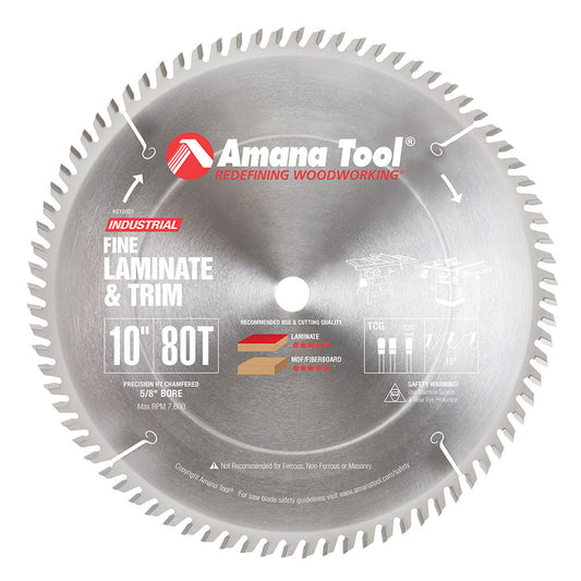 Amana Tool - 610801 - 10"/80T TRIM SAW T.C.G. GRIND