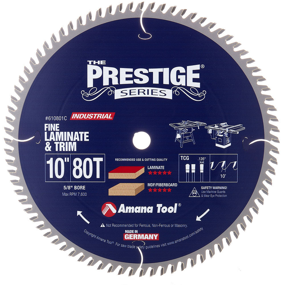 Amana Tool - 610801C - 10"/80T TRIM SAW T.C.G. GRIND
