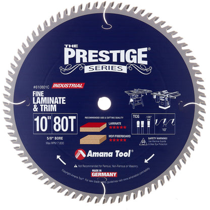 Amana Tool - 610801C - 10"/80T TRIM SAW T.C.G. GRIND