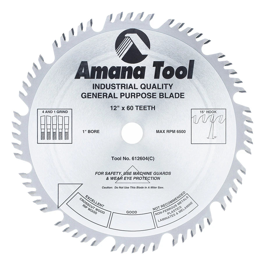 Amana Tool - 612604 - 12"/60T COMBINATION GRIND