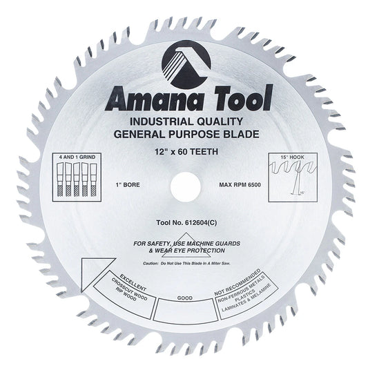 Amana Tool - 612604 - 12"/60T COMBINATION GRIND