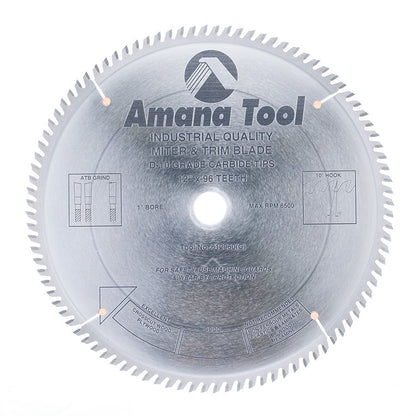 Amana Tool - 612960 - 12"/96T TRIM SAW A.T.B.GRIND