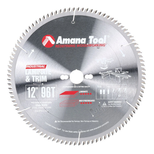 Amana Tool - 612961-30 - 12"/96T TRIM SAW T.C.G. 30MM