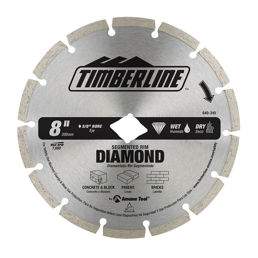 Amana Tool - 640-345 - SEGMENTED DIAMOND BLADE 8" DIA