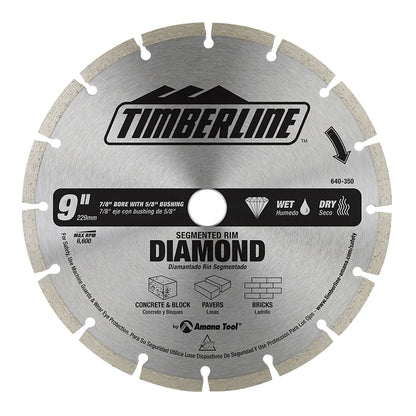 Amana Tool - 640-350 - SEGMENTED DIAMOND BLADE 9" DIA
