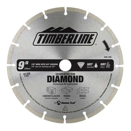 Amana Tool - 640-350 - SEGMENTED DIAMOND BLADE 9" DIA