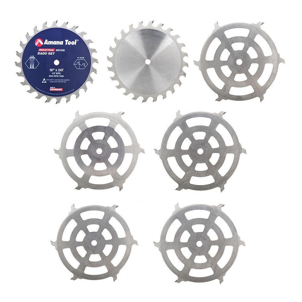 Amana Tool - 651030 - SET 3-10" 24 TEETH DADO 5/8 BR