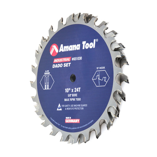 Amana Tool - 651030 - SET 3-10" 24 TEETH DADO 5/8 BR