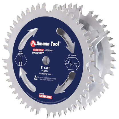 Amana Tool - 658040-1 - SET 3-8" 44 TEETH DADO 1" BORE