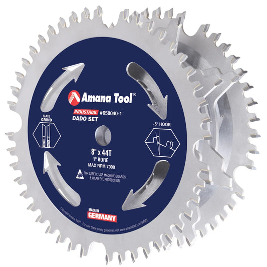 Amana Tool - 658040-1 - SET 3-8" 44 TEETH DADO 1" BORE