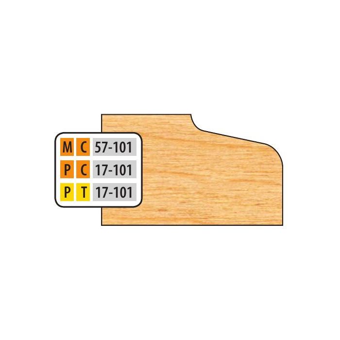 FREEBORN - MC-57-101 - CARBIDE DOOR EDGE DETAIL - 32mm SYSTEM Shaper Cutter