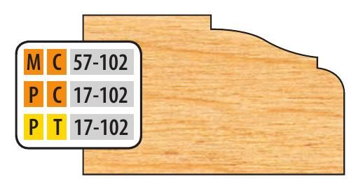 FREEBORN - MC-57-102 - CARBIDE DOOR EDGE DETAIL - 32mm SYSTEM Shaper Cutter