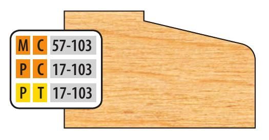 FREEBORN - MC-57-103 - CARBIDE DOOR EDGE DETAIL - 32mm SYSTEM Shaper Cutter