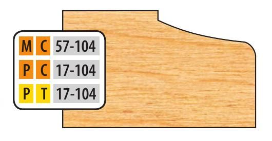 FREEBORN - MC-57-104 - CARBIDE DOOR EDGE DETAIL - 32mm SYSTEM Shaper Cutter