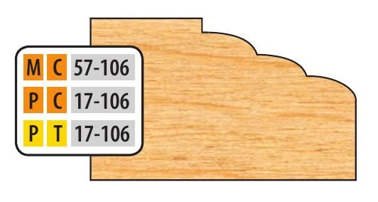 FREEBORN - MC-57-106 - CARBIDE DOOR EDGE DETAIL - 32mm SYSTEM Shaper Cutter
