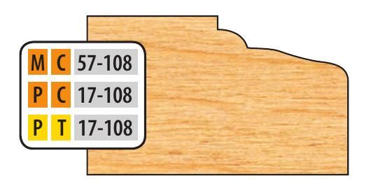 FREEBORN - MC-57-108 - CARBIDE DOOR EDGE DETAIL - 32mm SYSTEM Shaper Cutter