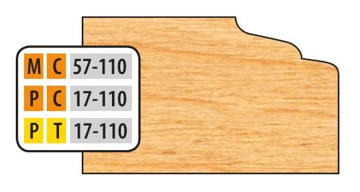 FREEBORN - MC-57-110 - CARBIDE DOOR EDGE DETAIL - 32mm SYSTEM Shaper Cutter