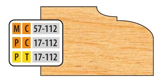 FREEBORN - MC-57-112 - CARBIDE DOOR EDGE DETAIL - 32mm SYSTEM Shaper Cutter