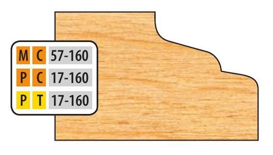 FREEBORN - PT-17-160 - T-ALLOY DOOR EDGE DETAIL Shaper Cutter