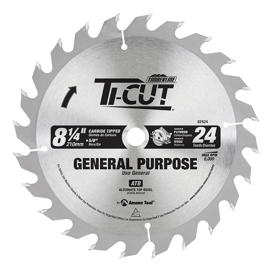 Amana Tool - 82524 - TI-CUT SAW 8-1/4"/24T ATB 5/8