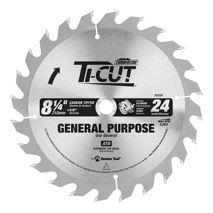 Amana Tool - 82524 - TI-CUT SAW 8-1/4"/24T ATB 5/8