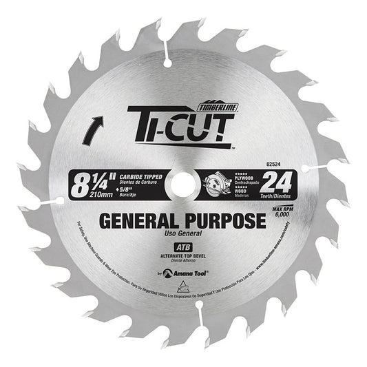 Amana Tool - 82524 - TI-CUT SAW 8-1/4"/24T ATB 5/8