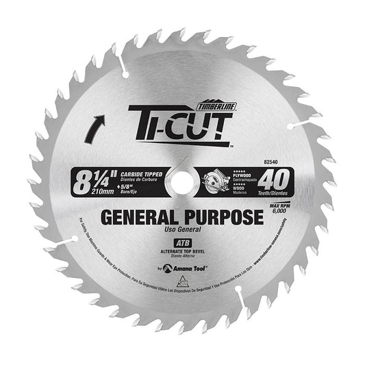 Amana Tool - 82540 - TI-CUT SAW 8-1/4"/40T ATB 5/8